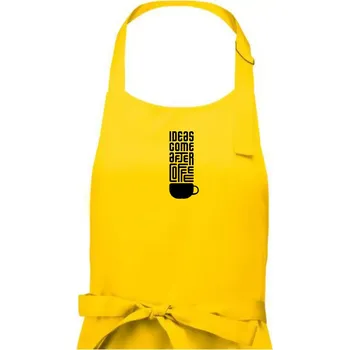 Kuchyňská zástěra Ideas come after coffee - Dámská zástěra na vaření - Univerzální velikost ( Žlutá )