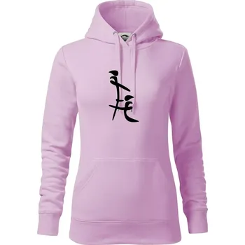 Dámská mikina Čínský znak - Mikina dámská Cape s kapucí - S ( Orchid )