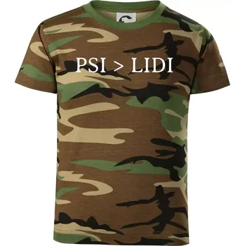 Chlapecké oblečení Psi > Lidi - Dětské maskáčové triko - 134 cm/8 let ( Hnědý maskáč )