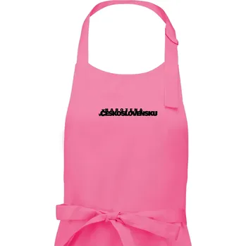 Kuchyňská zástěra Nápis - Narozena v Československu - Dámská zástěra na vaření - Univerzální velikost ( Růžová )