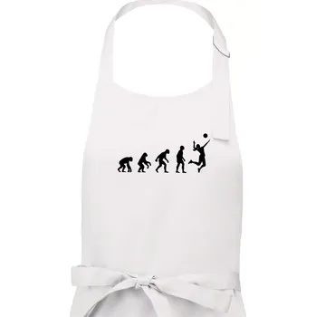 Kuchyňská zástěra Evoluce volejbal culík - Dámská zástěra na vaření - Univerzální velikost ( Bílá )