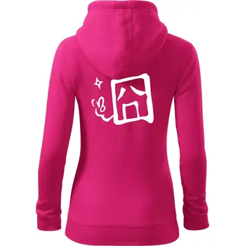 Dámská mikina Čínský symbol - smutný - Dámská mikina trendy zipper s kapucí - XS ( Purpurová )