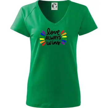 Love always win - čáry - Tričko dámské Dream - XS ( Středně zelená )