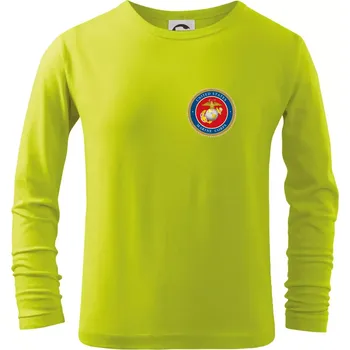 Chlapecké oblečení United States Marine Corps barevné - Triko dětské Long Sleeve - 158 cm/12 let ( Limetková )