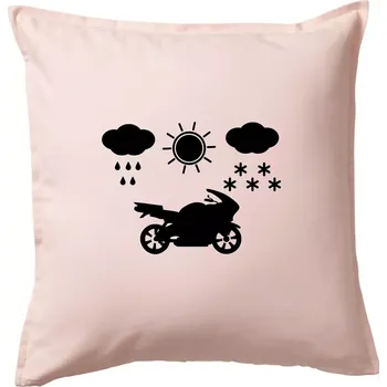 Polštář Motorkář za každého počasí - silnice - Polštář 50x50 - 50x50 - Pouze potah ( Světle růžová )