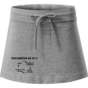 Dámská sukně Jsem babička na 101 procent - Sportovní sukně - two in one - XL ( Tmavě šedý melír )