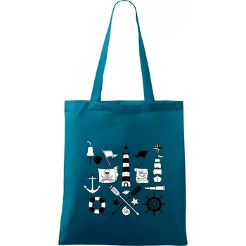 Ikony - mořeplavec - Taška bavlněná - 42 x 38 cm ( Petrolejová )