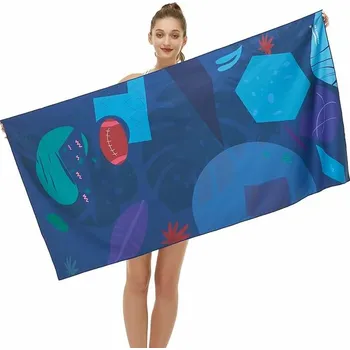 Plážová osuška z mikrovlákna, rychleschnoucí, skladná, koupací, tréninková