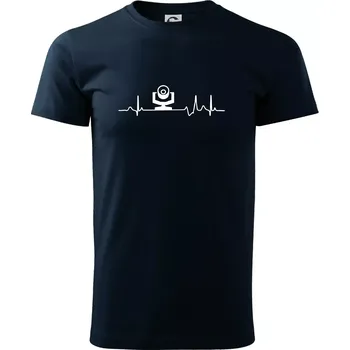 Pánské tričko Ekg osvětlovač - robo hlava - Triko extra velké (5-8XL) - 6XL ( Námořní modrá (téměř černá) )