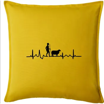 Polštář Ekg pastevec ovcí - Polštář 50x50 - 50x50 - Pouze potah ( Žlutá )