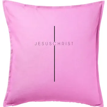 Polštář JesusChrist nápis v kříži - Polštář 50x50 - 50x50 - Pouze potah ( Růžová )