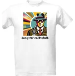 Tričko s potiskem Gangster začátečník bílá pánské