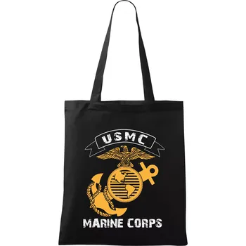 Usmc marines corps - Taška bavlněná - 42 x 38 cm ( Černá )