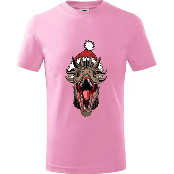 Vánoční drak (Pecka design) - Tričko dětské bavlněné - 98 cm / 2 roky ( Růžová )