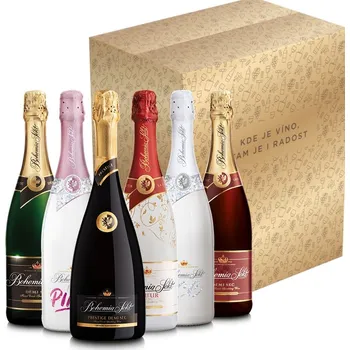 Dárkový potravinový koš Degustační sektový balíček sladší v dárkovém kartonu