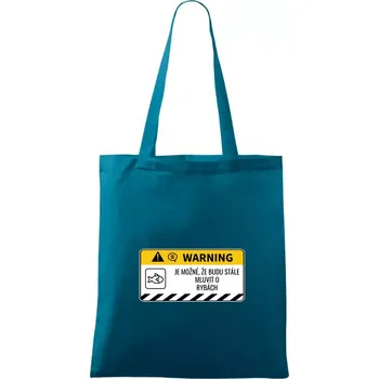 Warning mluvení - Ryby - Taška bavlněná - 42 x 38 cm ( Petrolejová )