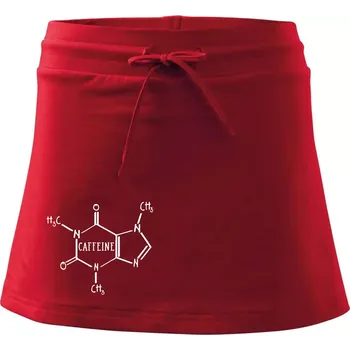 Dámská sukně Caffeine molekuly - Sportovní sukně - two in one - M ( Červená )