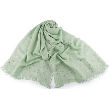 Šátek Šátek / šála s flitry 80x185 cm, barva 5 mentolová