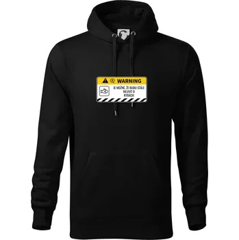 Pánská mikina Warning mluvení - Ryby - Mikina pánská Cape s kapucí - 4XL ( Černá )