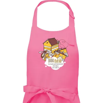 Kuchyňská zástěra Včela - 1000 květů - Pánská zástěra na vaření - Univerzální velikost ( Růžová )