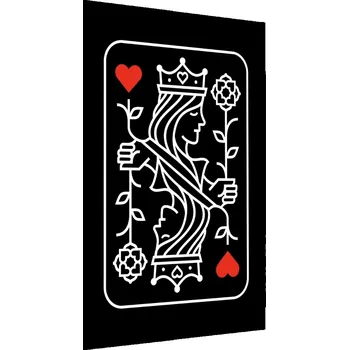 Obraz Plakát na zeď Černobílá KARTA Dáma Srdcová 60x80