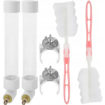 Pro ptáka Napáječka pro ptáky na vodu 2 ks x 120 ml + kartáč a držák v sadě