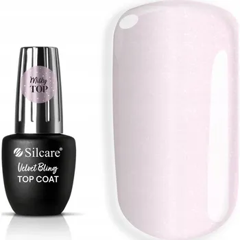 Lak na nehty Top coat na hybridní laky Silcare Top Coat Velvet Bling No Wipe 9ml HTF