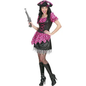 Karnevalový kostým Dámský kostým pirátka s lebkami - M