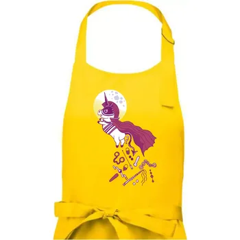 Kuchyňská zástěra Drsný jednorožec (Pecka design) - Dámská zástěra na vaření - Univerzální velikost ( Žlutá )