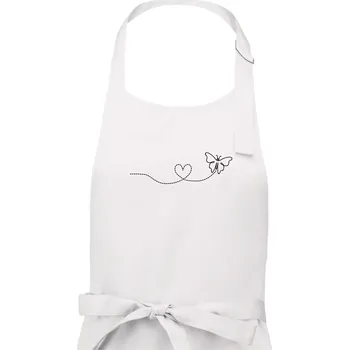 Kuchyňská zástěra Dráha letu motýla - srdce - Pánská zástěra na vaření - Univerzální velikost ( Bílá )