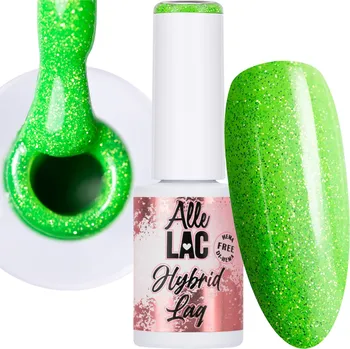 Přípravek na nehty Hybridní lak ALLELAC 6g LED/UV Gel Polish Flash Glitter Zelená