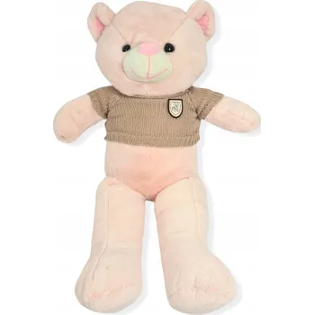 plyšák PLYŠOVÝ MEDVÍDEK HRAČKA PLYŠOVÝ MAZLÍČEK PŘÍTULNÍČEK PLYŠÁK VE SVETRU 80 CM RŮŽOVÁ