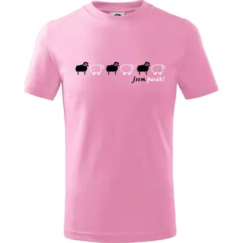 Jsem pasák - ovce v řadě - Tričko dětské bavlněné - 98 cm / 2 roky ( Růžová )