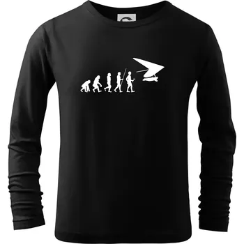 Chlapecké tričko Evoluce rogalo - Triko dětské Long Sleeve - 158 cm/12 let ( Černá )