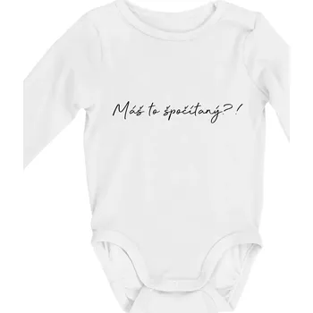 Matematika - máš to spočítaný - Body kojenecké s dlouhým rukávem - Dlouhý r. 6-12 měs ( Bílá )