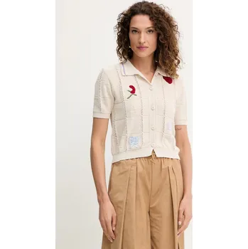 Dámský svetr Kardigan s vlnou Twinset dámský, béžová barva, 252TP3310 01X, vel. M