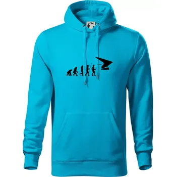 Pánská mikina Evoluce rogalo - Mikina pánská Cape s kapucí - 5XL ( Světlý tyrkys )
