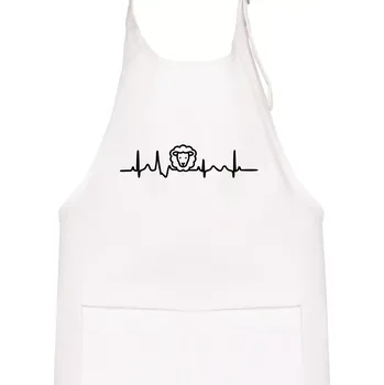 Kuchyňská zástěra Ekg ovce - Dětská zástěra na vaření - Univerzální velikost ( Bílá )