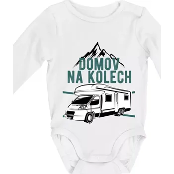 Domov na kolech - Body kojenecké s dlouhým rukávem - Dlouhý r. do 3 měs ( Bílá )