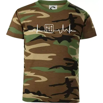 Chlapecké tričko Ekg zvukař - mixpult - Dětské maskáčové triko - 104-110cm / 3-4 roky ( Hnědý maskáč )