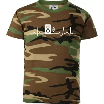 Chlapecké tričko Ekg reprobedna - Dětské maskáčové triko - 146 cm/10 let ( Hnědý maskáč )