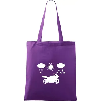 Motorkář za každého počasí - silnice - Taška bavlněná - 42 x 38 cm ( Fialová )