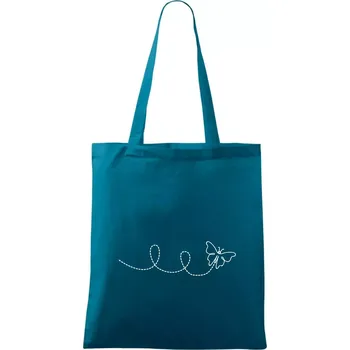 Dráha letu motýla - smyčka - Taška bavlněná - 42 x 38 cm ( Petrolejová )