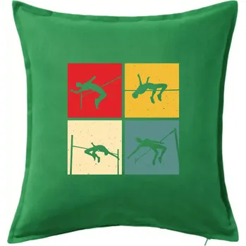 Polštář Skok do výšky vintage - Polštář 50x50 - 50x50 - Pouze potah ( Středně zelená )