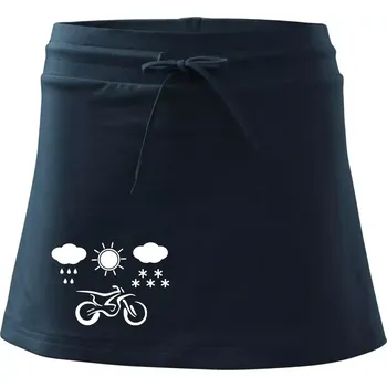 Dámská sukně Motorkář za každého počasí - enduro - Sportovní sukně - two in one - M ( Námořní modrá (velmi tmavá - téměř černá) )