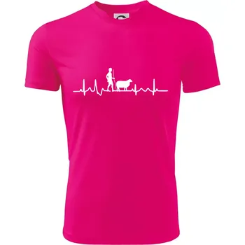 Chlapecké tričko Ekg pastevec ovcí - Dětské triko sportovní (dresovina) - 146 cm/10 let ( Neon Pink )
