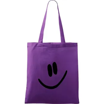 Emoji bez obrysu - usměv - Taška bavlněná - 42 x 38 cm ( Fialová )