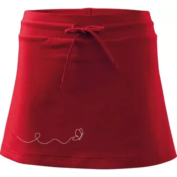 Dámská sukně Dráha letu motýla - vlnovka - Sportovní sukně - two in one - XS ( Červená )