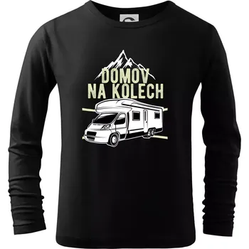 Chlapecké tričko Domov na kolech - Triko dětské Long Sleeve - 122 cm/6 let ( Černá )