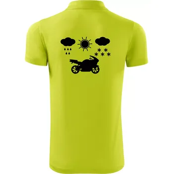 Pánská košile Motorkář za každého počasí - silnice - Polokošile Victory sportovní (dresovina) - S ( Limetková )